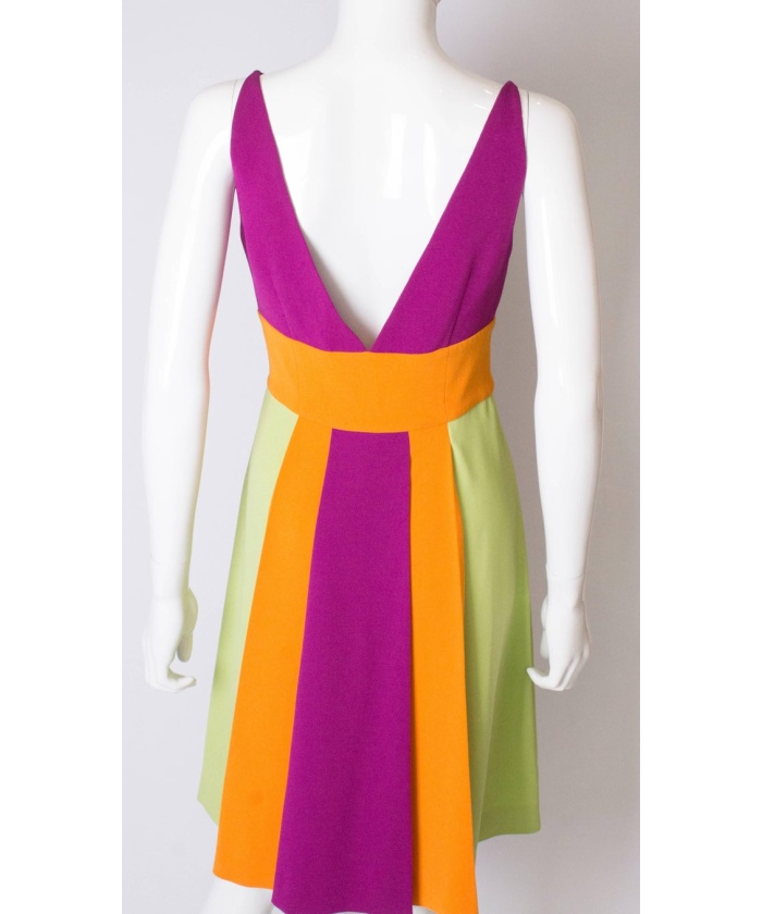 Vintage Moschino Multi Colour Runway Crepe Dress