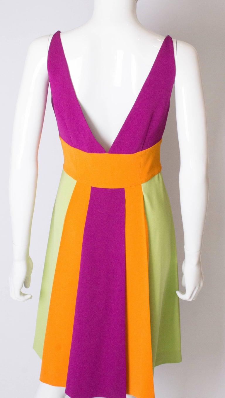 Vintage Moschino Multi Colour Runway Crepe Dress