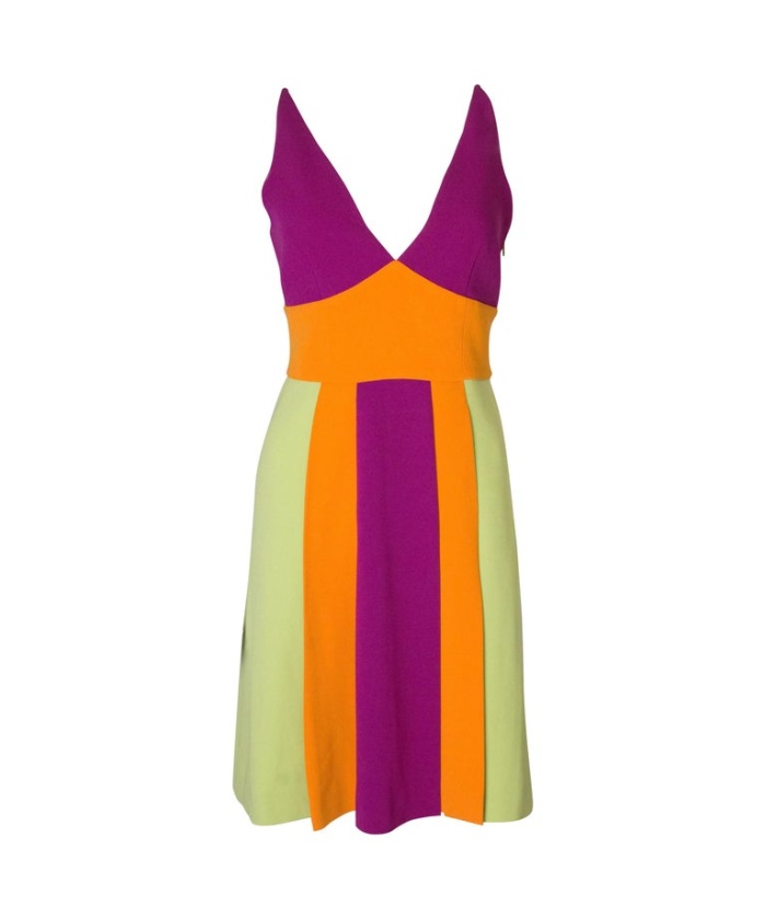 Vintage Moschino Multi Colour Runway Crepe Dress
