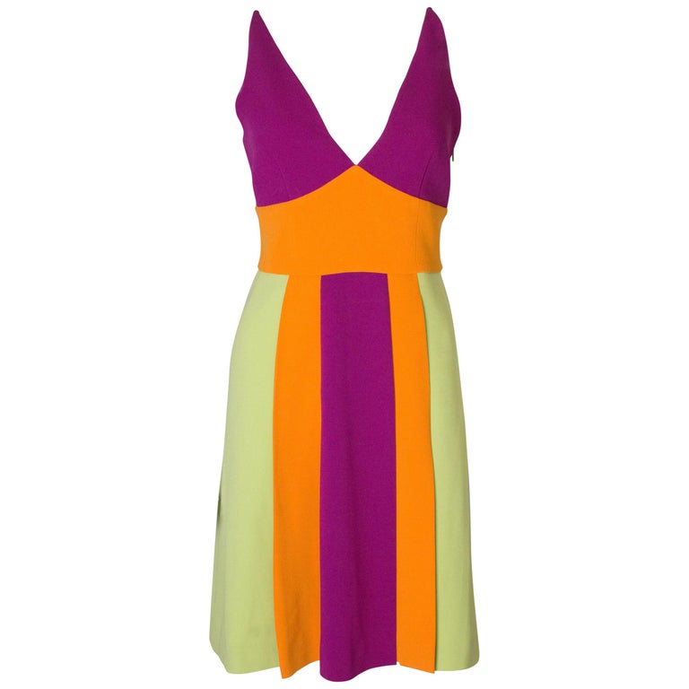 Vintage Moschino Multi Colour Runway Crepe Dress