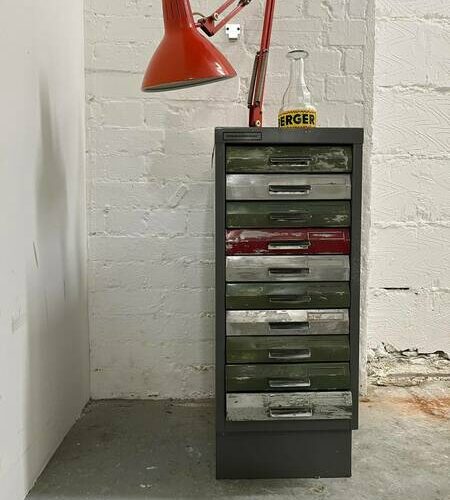 Vintage Myers Filing Cabinet Pale Grey