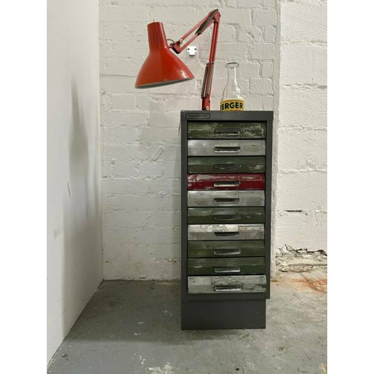 Vintage Myers Filing Cabinet Pale Grey