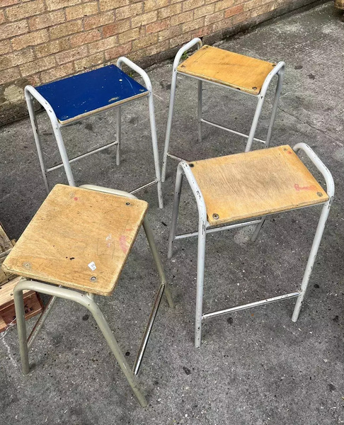 Vintage School Lab Stool Several Available
