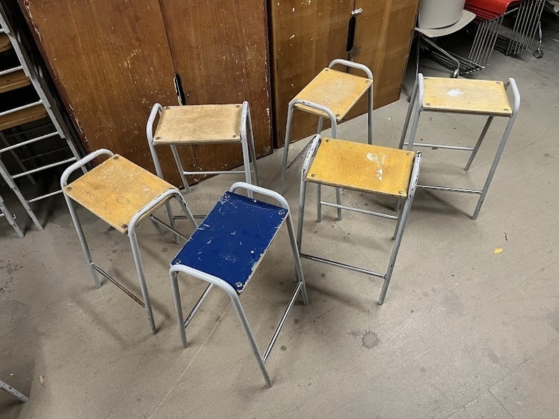 Vintage School Lab Stool Several Available