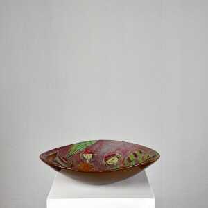 Whimsical Hand-Painted Ceramic Plate by Baratti Pesaro, 1970s