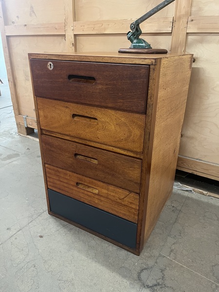 Wooden Filing Cabinet Ex School Industrial Design