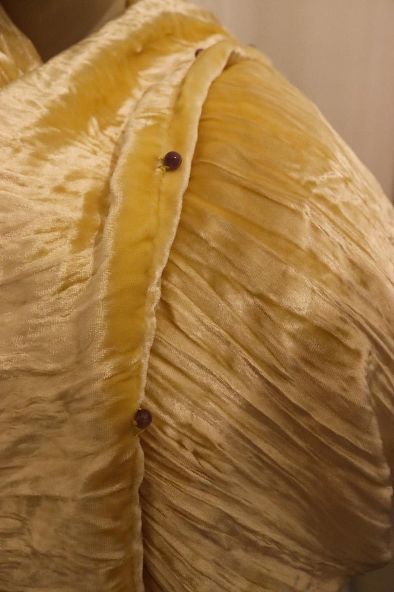Yellow Silk Velvet Shawl