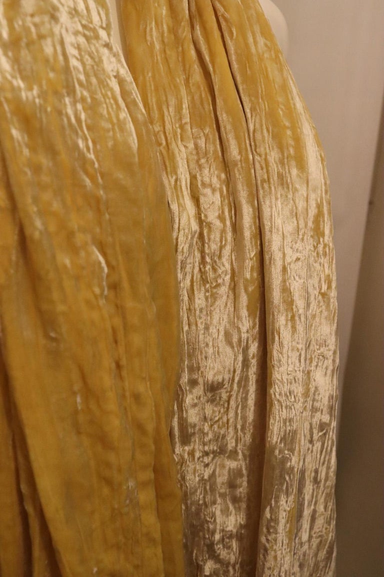 Yellow Silk Velvet Shawl