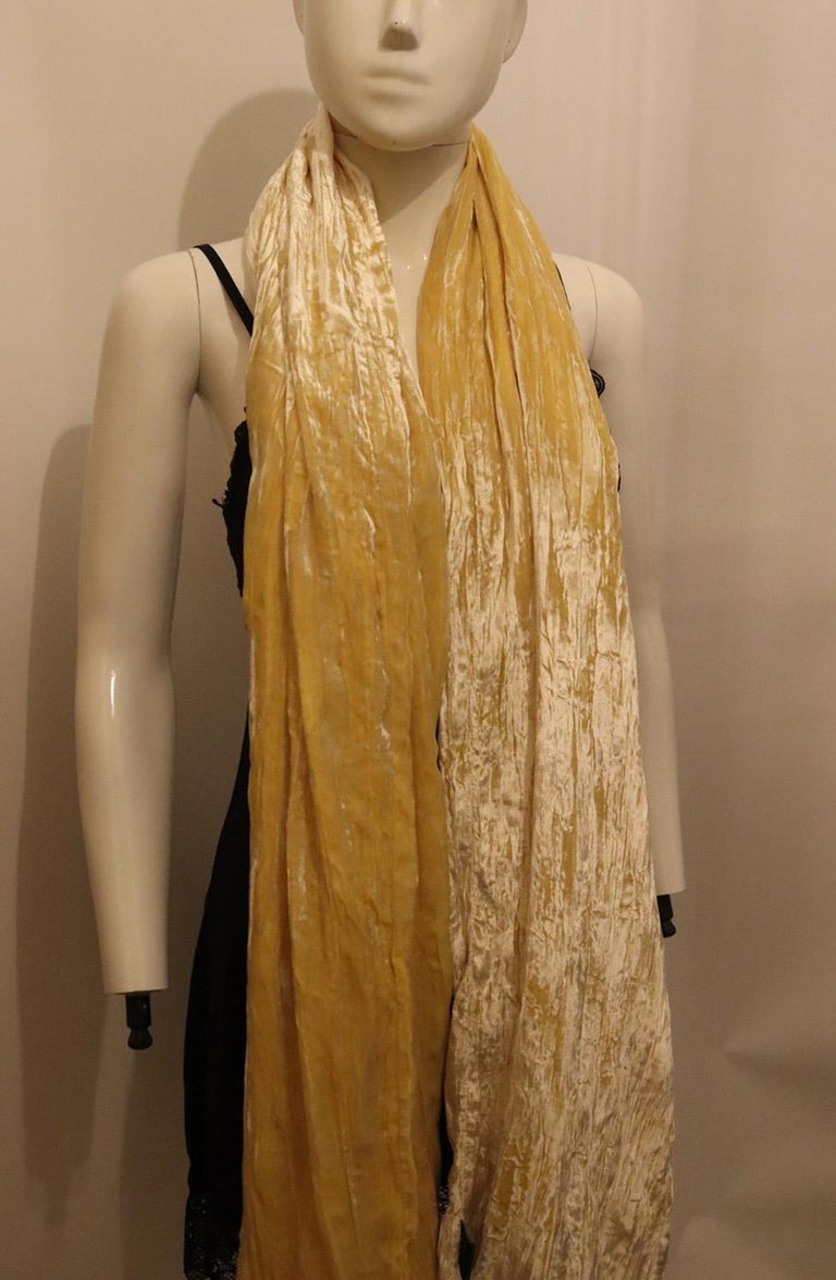 Yellow Silk Velvet Shawl