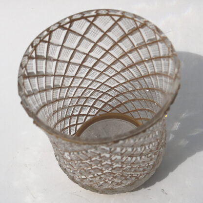 Exceptional quality antique strawberry cut glass & gilt Bohemian Beaker C.19thC - Image 6