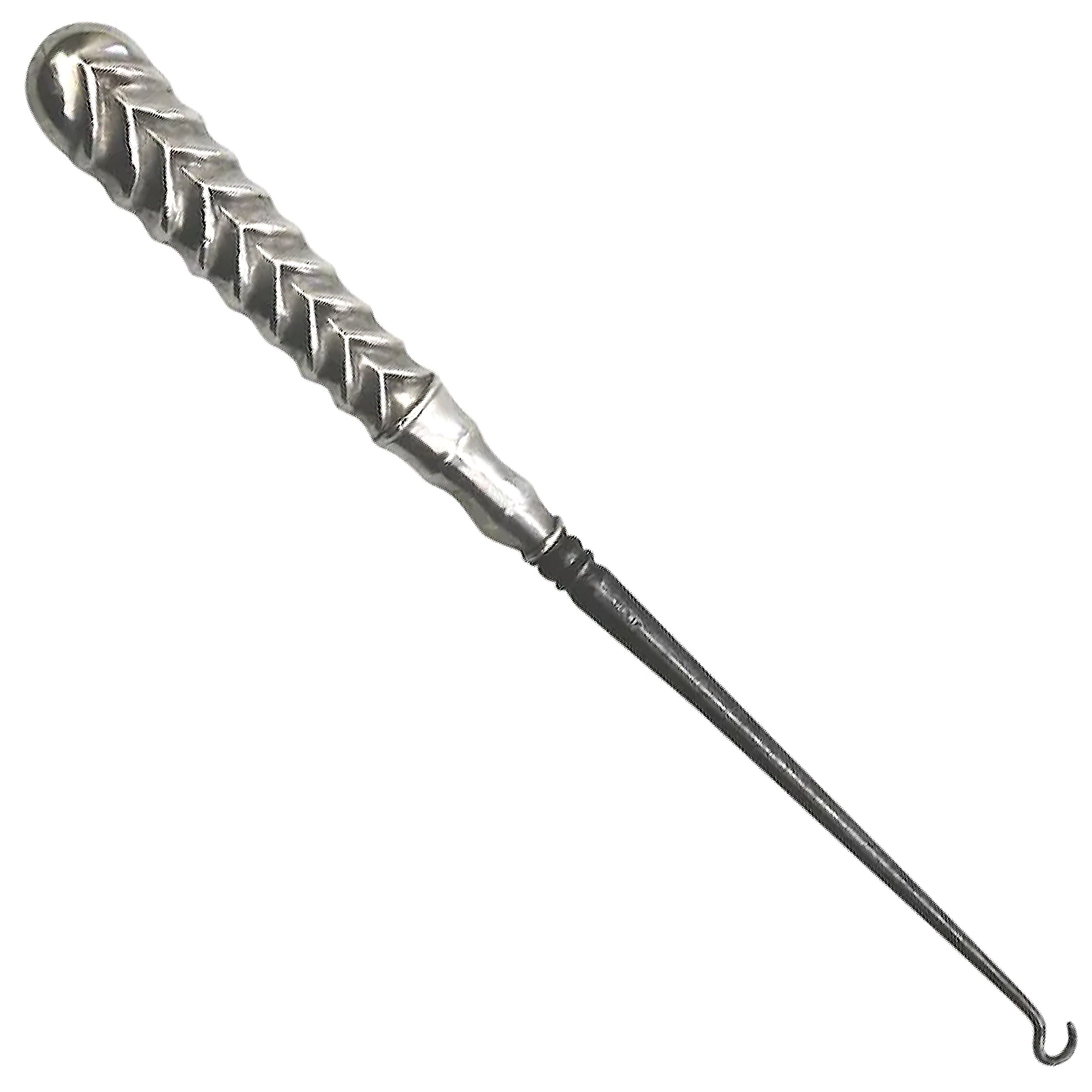 An antique solid silver handle Boot Pull lacer Button Hook 10"/25.5cm C.1888