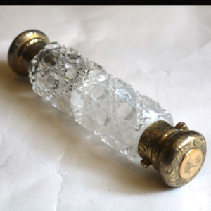 A fine Victorian double ended silver & gold cut glass Scent Perfume Bottle C.19thC