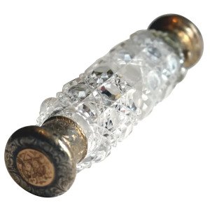 A fine Victorian double ended silver & gold cut glass Scent Perfume Bottle C.19thC