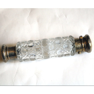 A fine Victorian double ended silver & gold cut glass Scent Perfume Bottle C.19thC