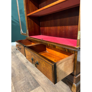1930's Walnut Display Cabinet / Bookcase