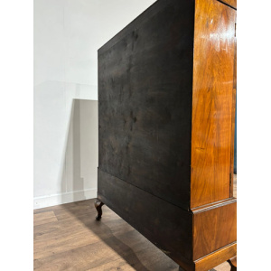 1930's Walnut Display Cabinet / Bookcase