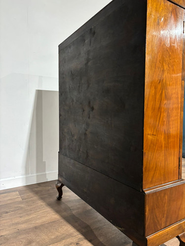 1930's Walnut Display Cabinet / Bookcase