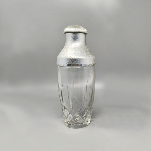1960s Gorgeous Cut Crystal Cocktail Shaker with Ice Bucket by Arir. Made in Italy.