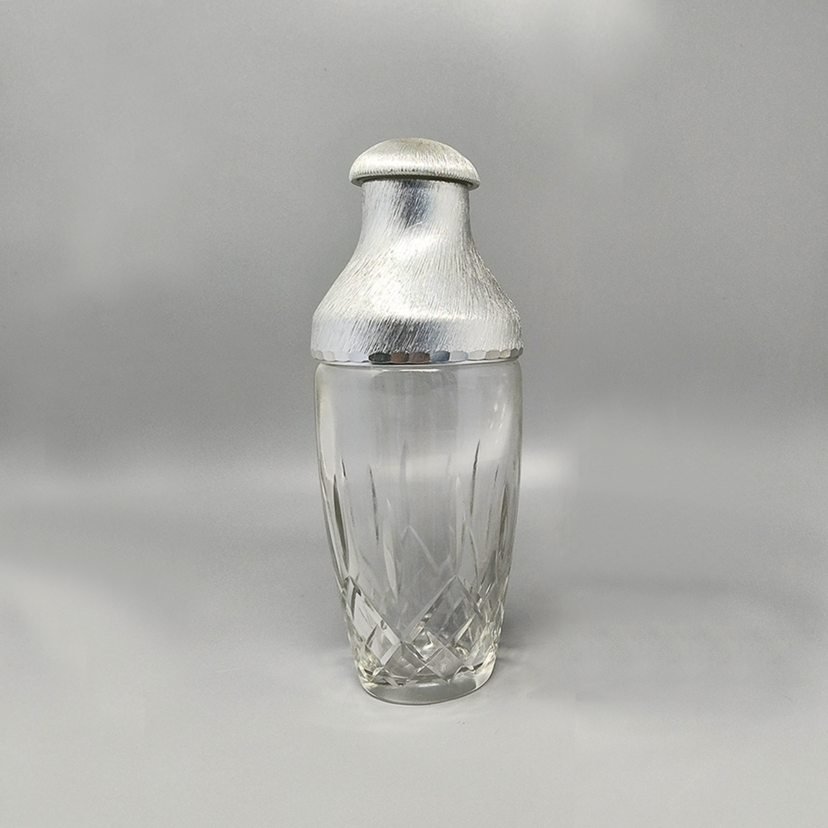 1960s Gorgeous Cut Crystal Cocktail Shaker with Ice Bucket by Arir. Made in Italy.