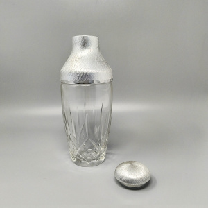 1960s Gorgeous Cut Crystal Cocktail Shaker with Ice Bucket by Arir. Made in Italy.