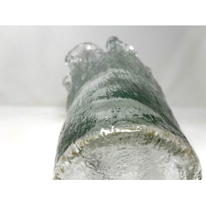1960s Swedish Pukeberg Heavy Glass Ice Vase by Uno Westerberg, MCM