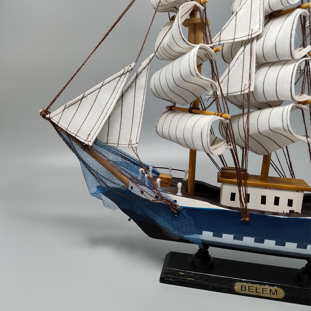 1970s Astonishing Belem Model Ship. Handmade. Made in England