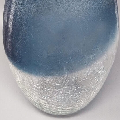 1970s Astonishing Blue Vase by Arte Vetro in Frosted Glass. Made in Italy - Image 7