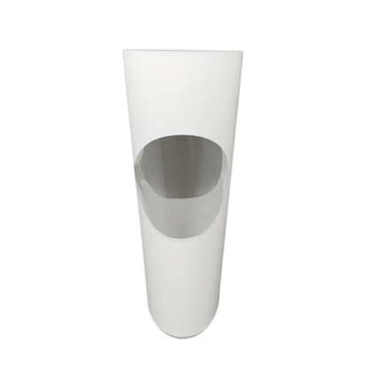1970s Astonishing White Space Age vase by Linea Glass. Made in Italy