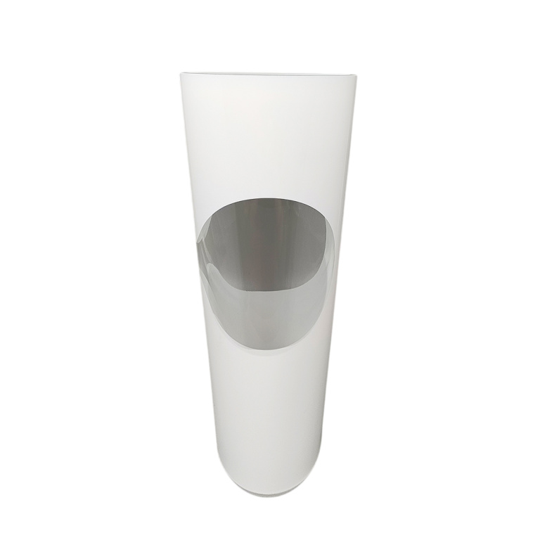 1970s Astonishing White Space Age vase by Linea Glass. Made in Italy