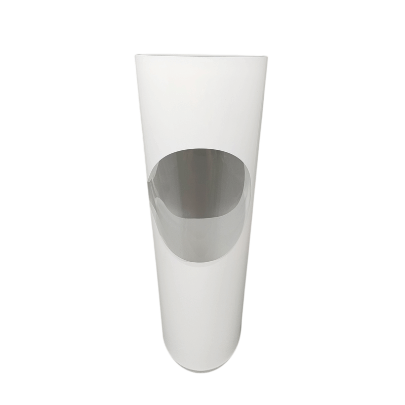 1970s Astonishing White Space Age vase by Linea Glass. Made in Italy