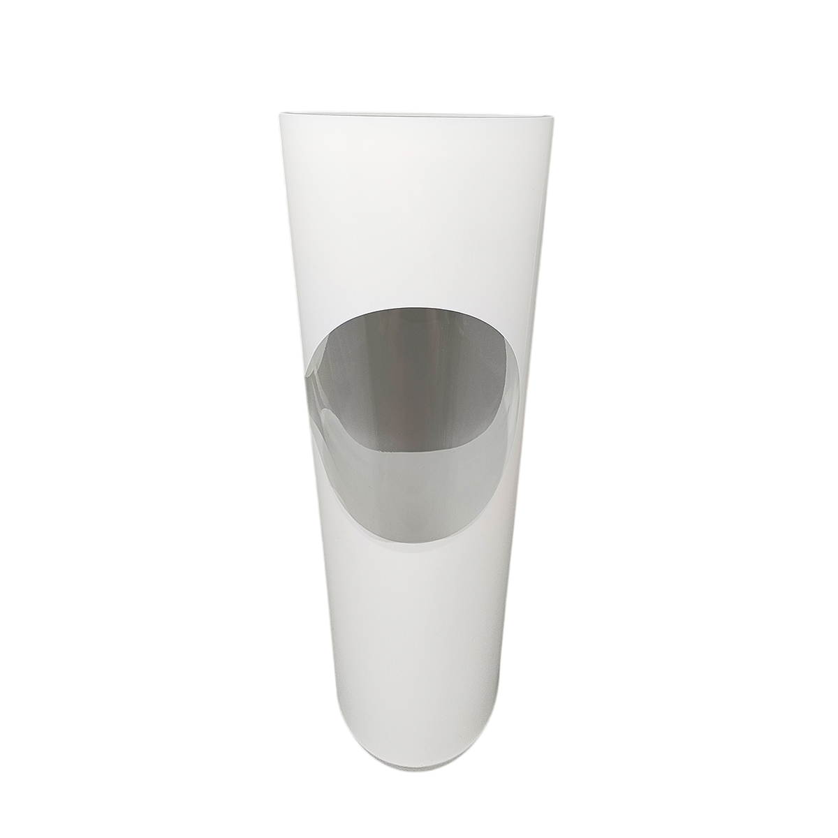 1970s Astonishing White Space Age vase by Linea Glass. Made in Italy