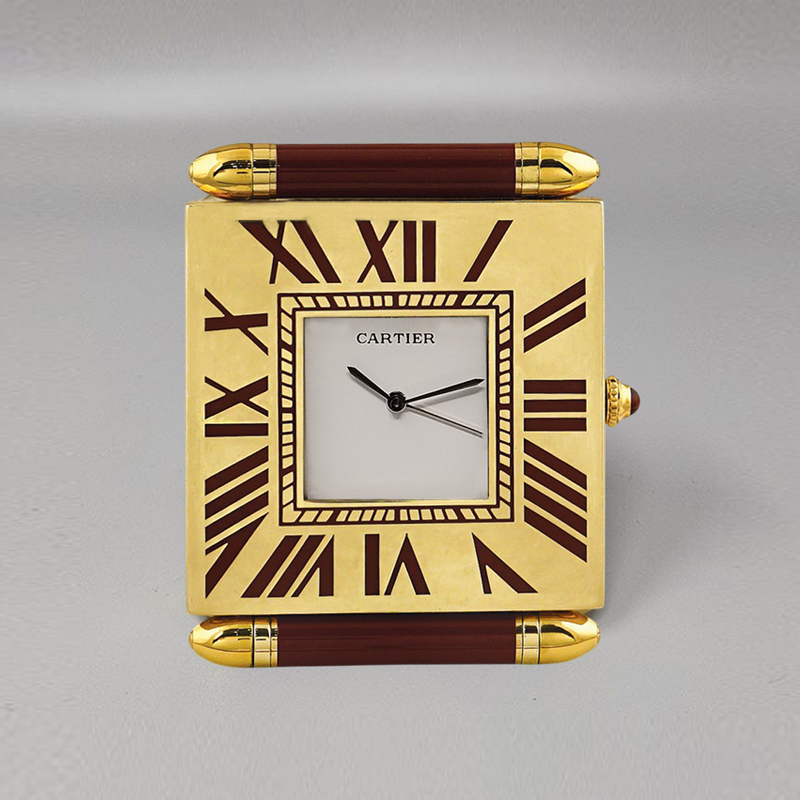1990s Gorgeous Cartier Alarm Clock Pendulette. Made in Swiss