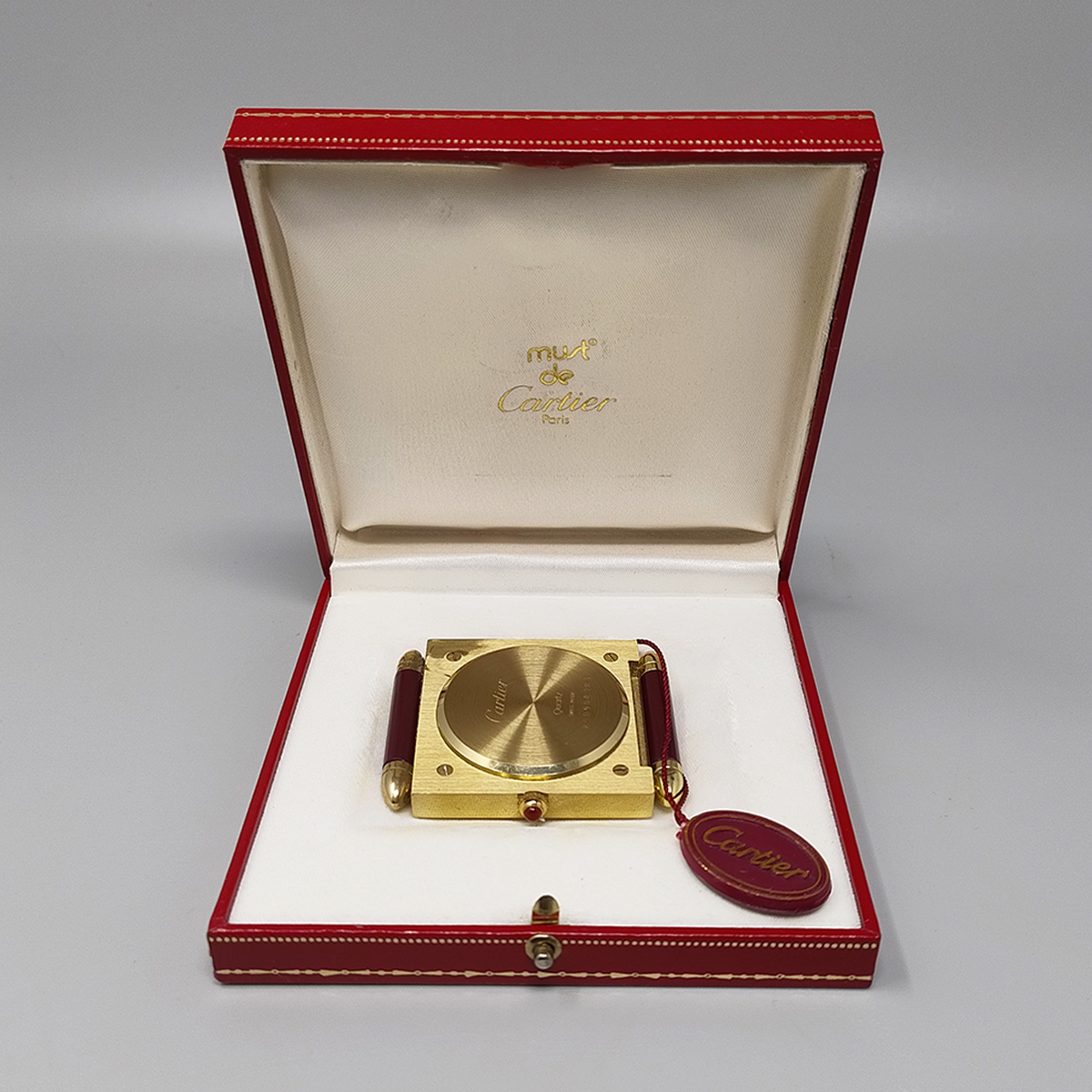 1990s Gorgeous Cartier Alarm Clock Pendulette. Made in Swiss