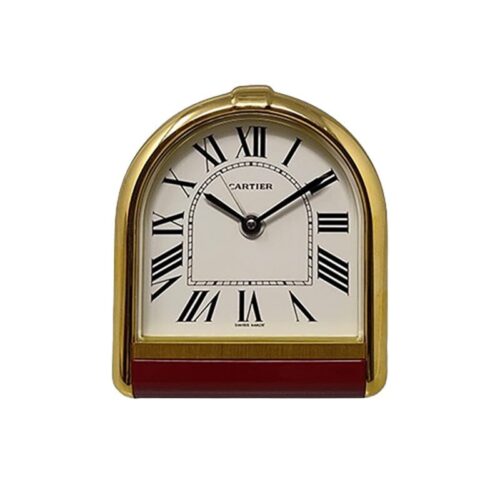 1980s Gorgeous Cartier Romane Alarm Clock Pendulette. Made in Swiss