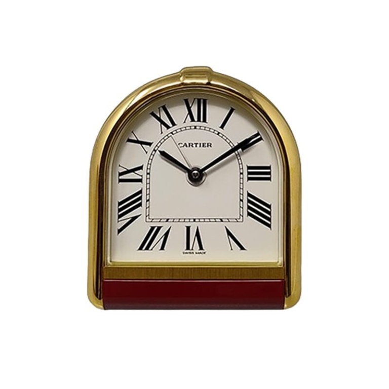 1980s Gorgeous Cartier Romane Alarm Clock Pendulette. Made in Swiss