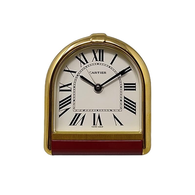 1980s Gorgeous Cartier Romane Alarm Clock Pendulette. Made in Swiss