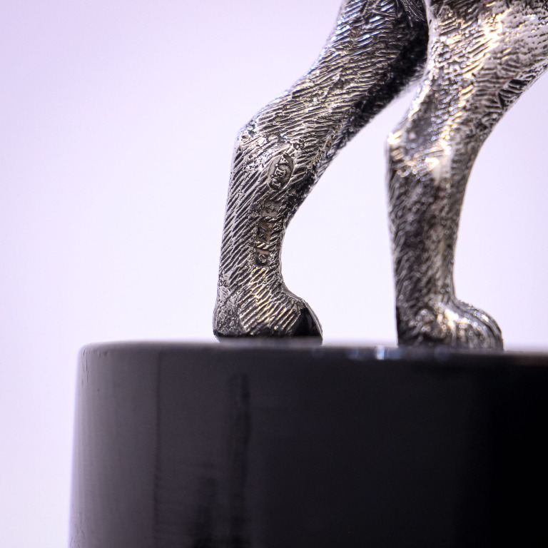Silver Sculpture of a Dog by A.E. Jones - Image 7