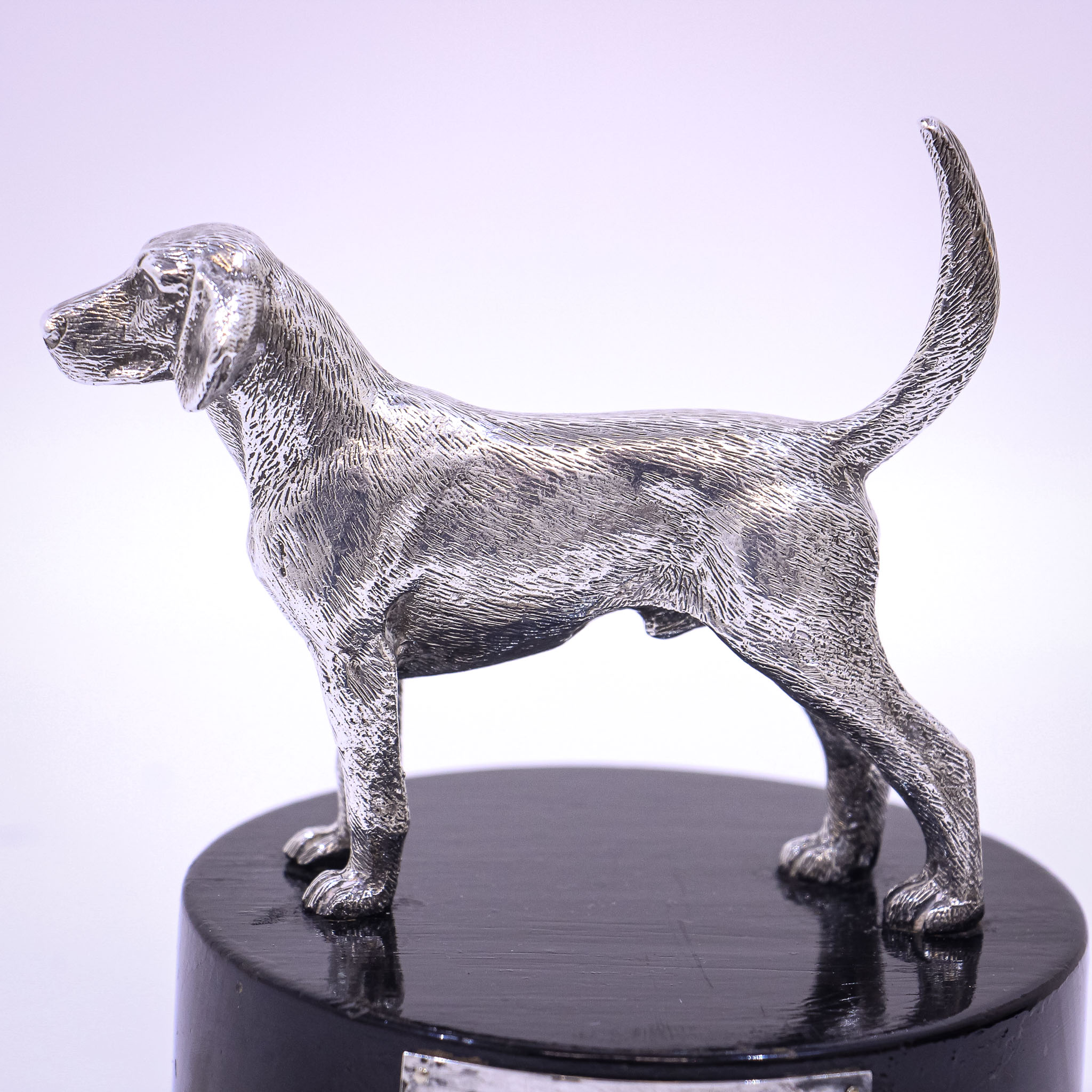 Silver Sculpture of a Dog by A.E. Jones