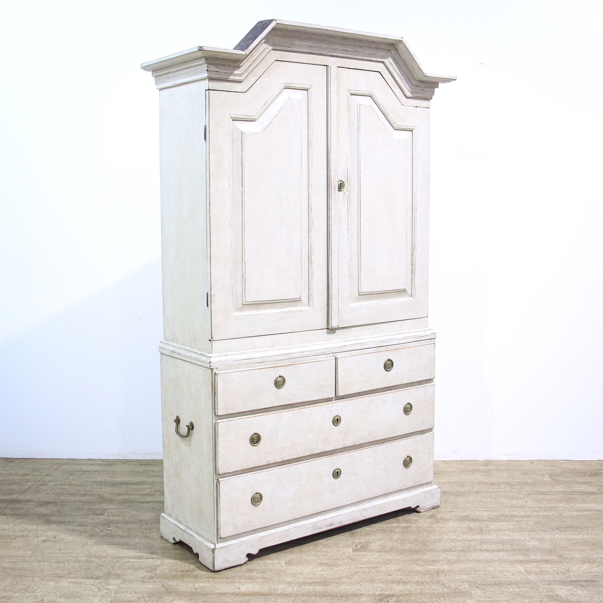 Painted Gustavian Style Linen Press Cupboard