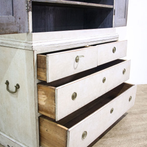 Painted Gustavian Style Linen Press Cupboard