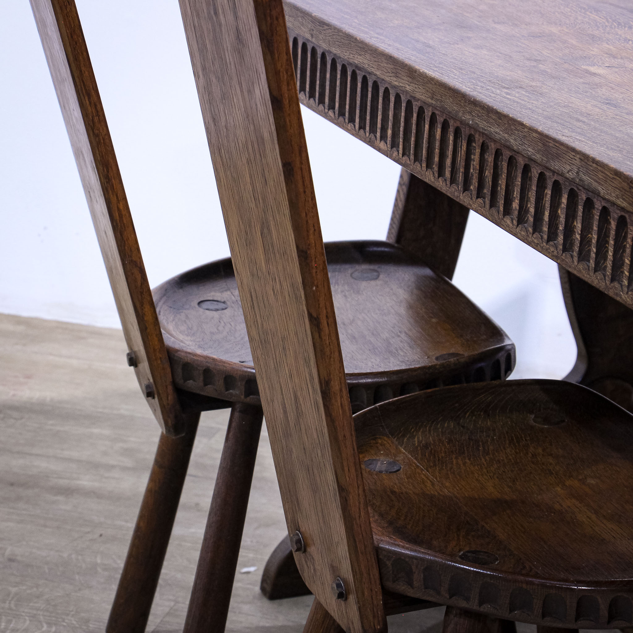 Oak Dining Suite with Table, 4 Chairs & Sideboard