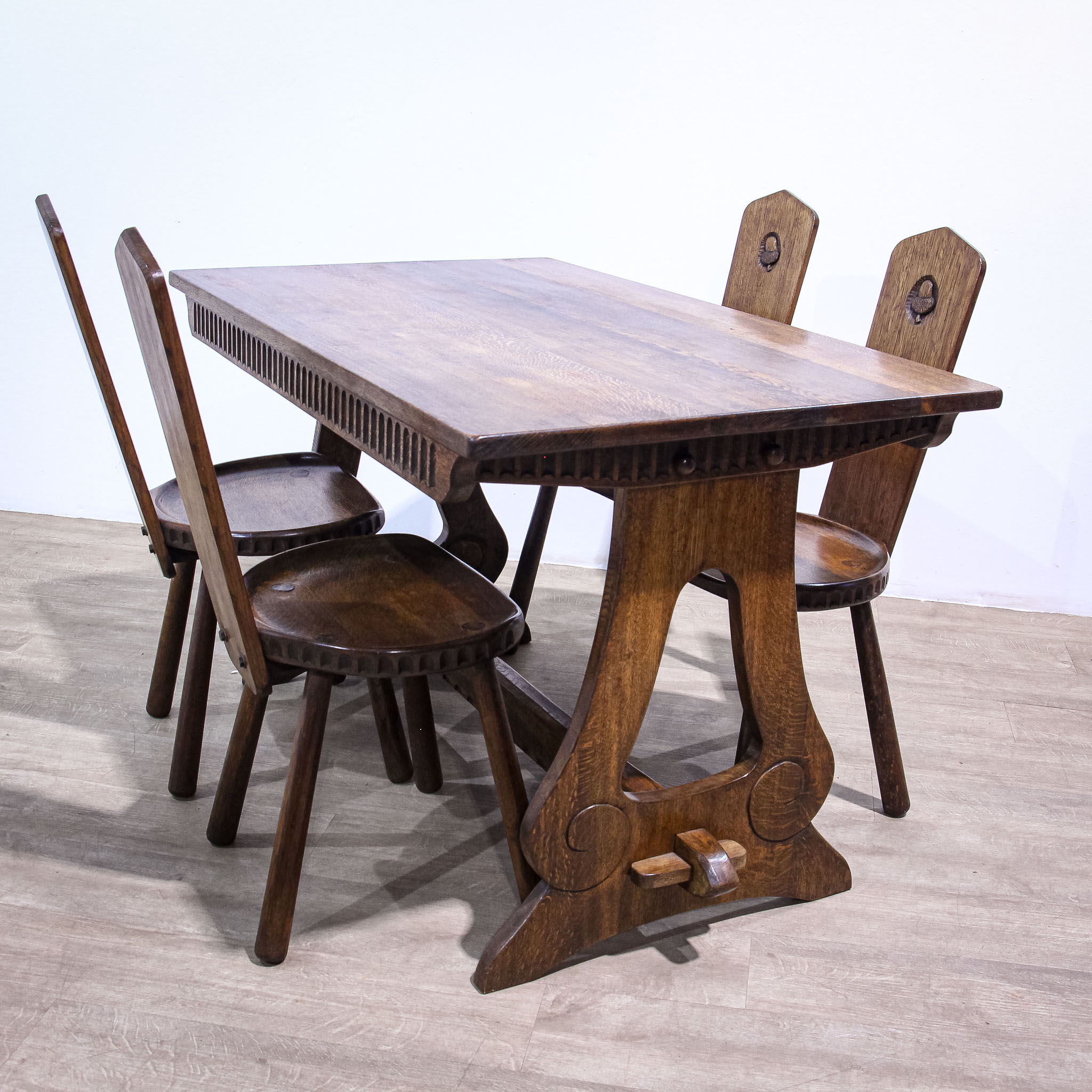 Oak Dining Suite with Table, 4 Chairs & Sideboard