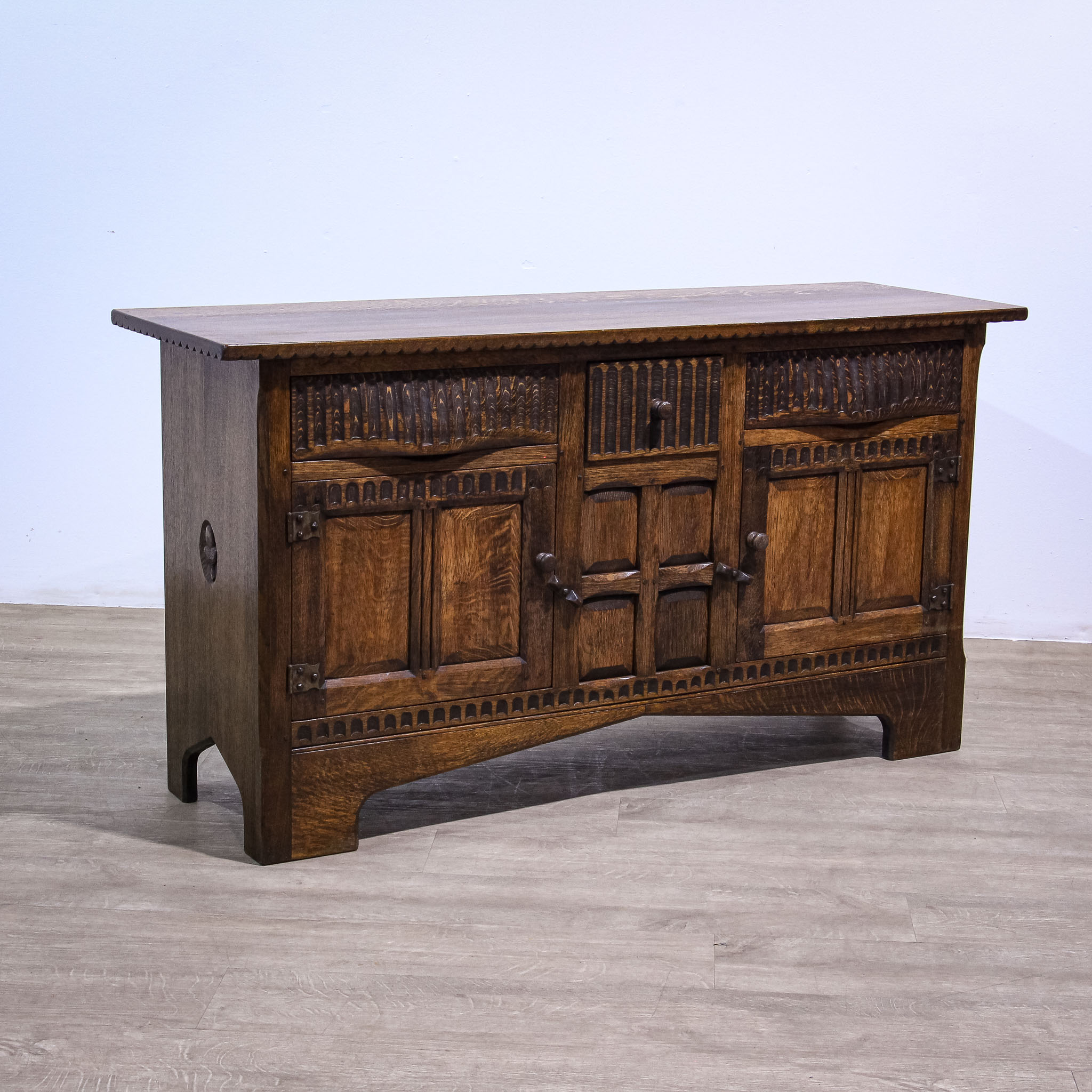 Oak Dining Suite with Table, 4 Chairs & Sideboard