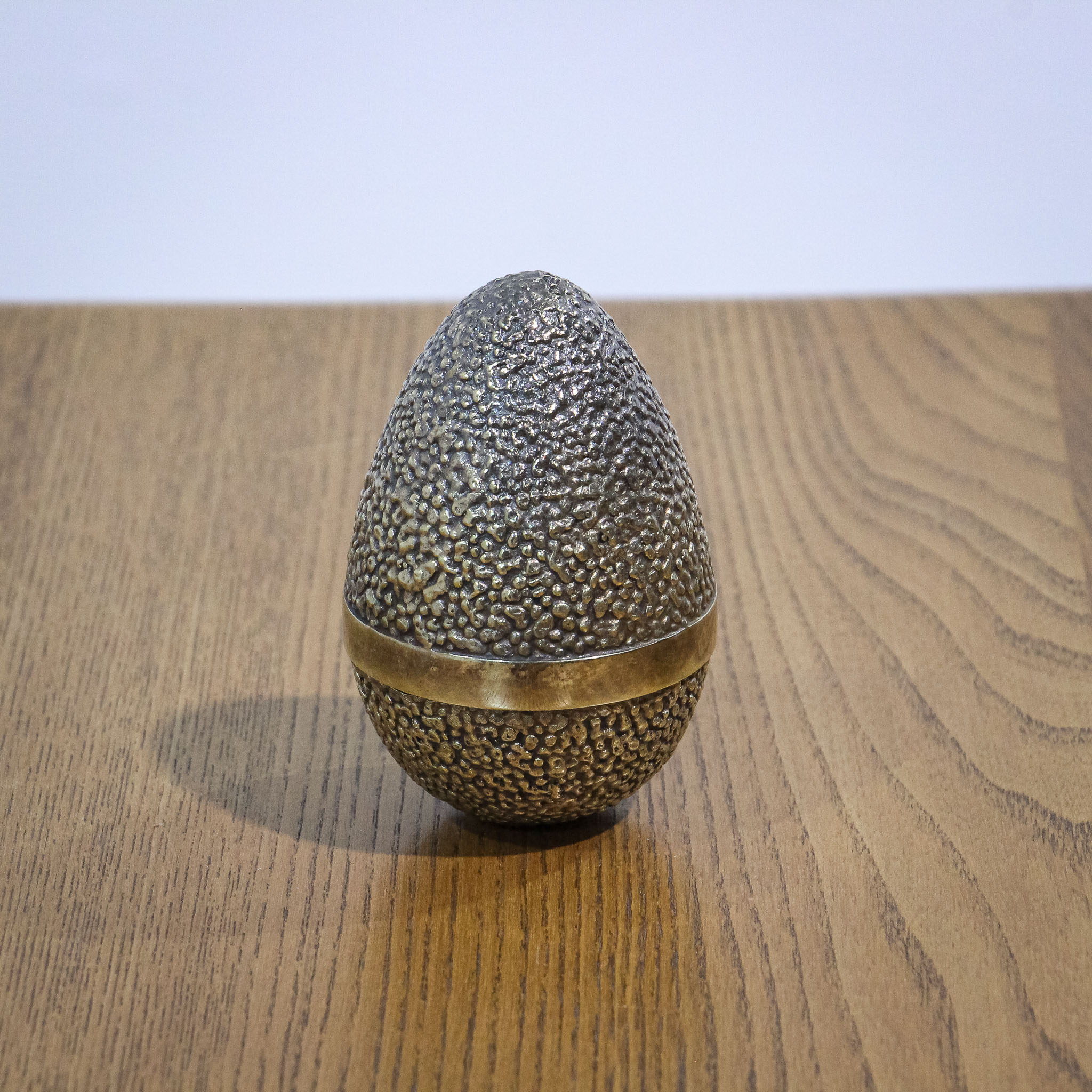 Cased Stuart Devlin for Asprey Silver Gilt Egg with Hare