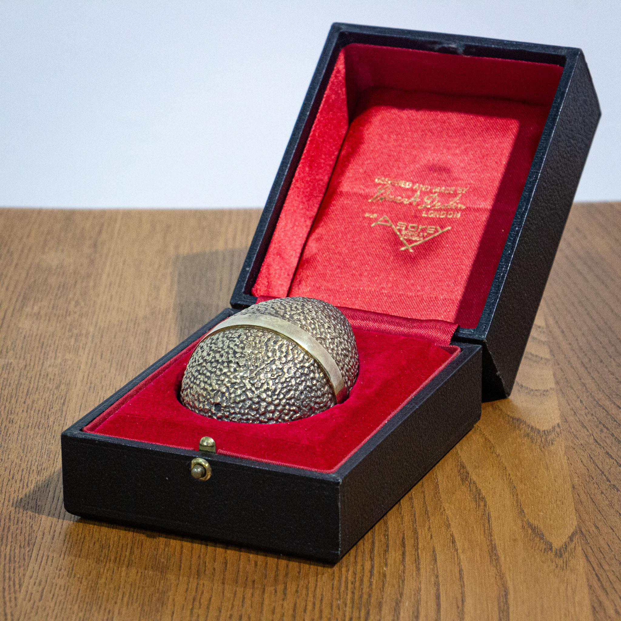 Cased Stuart Devlin for Asprey Silver Gilt Egg with Hare