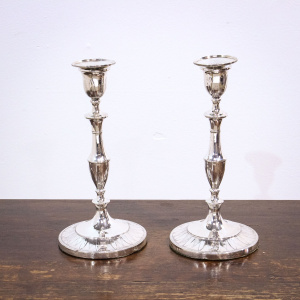 Pair of George III Sterling Silver Candlesticks by John Parsons