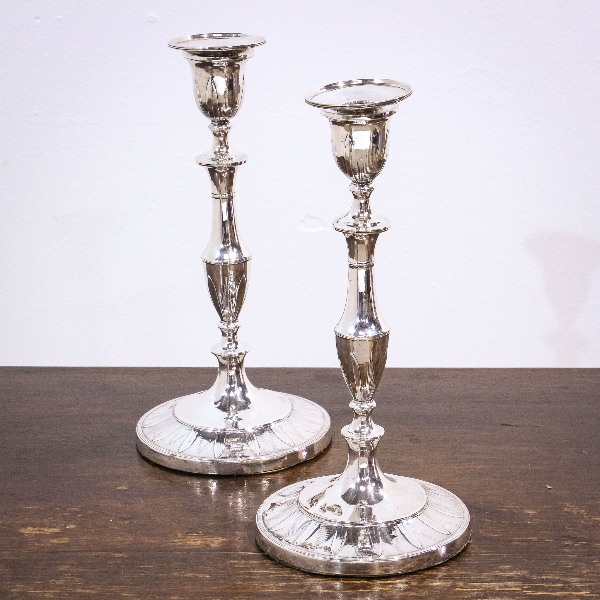 Pair of George III Sterling Silver Candlesticks by John Parsons