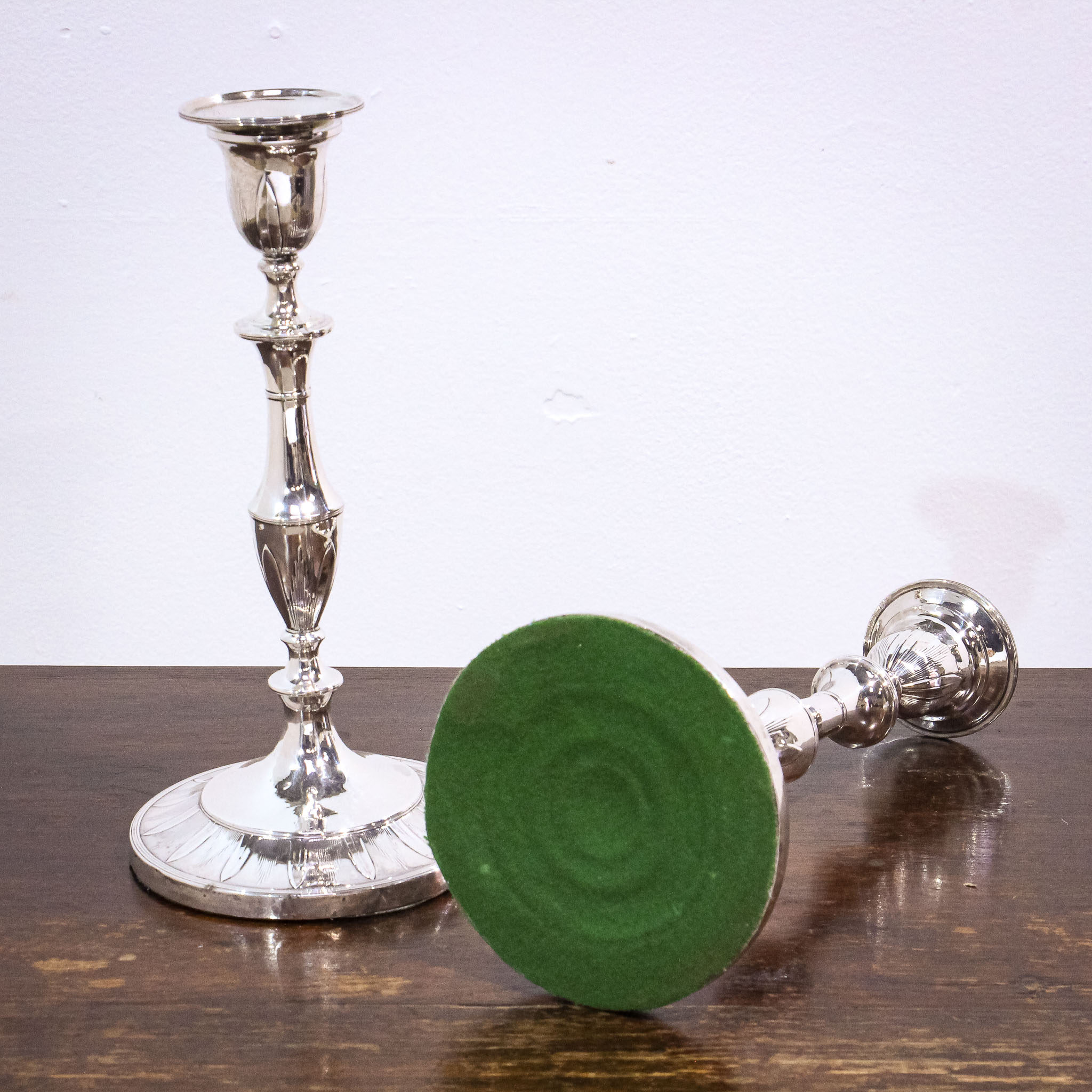 Pair of George III Sterling Silver Candlesticks by John Parsons