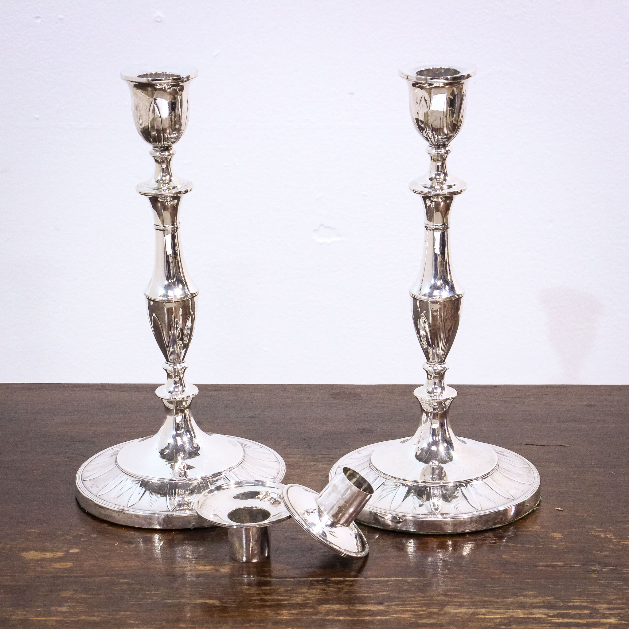 Pair of George III Sterling Silver Candlesticks by John Parsons