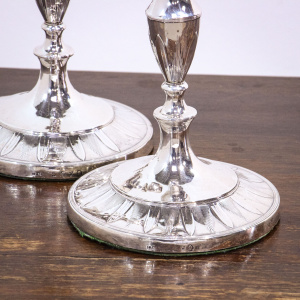 Pair of George III Sterling Silver Candlesticks by John Parsons